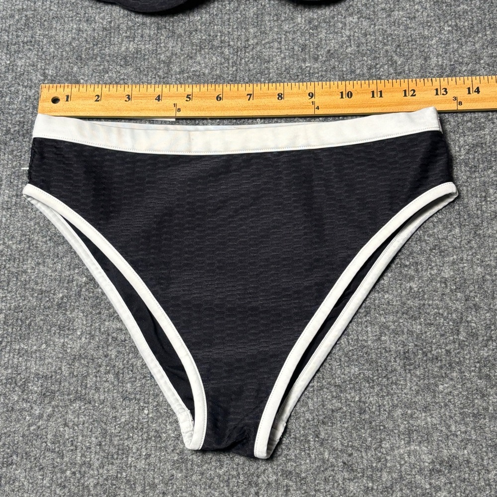 Calzedonia Bikini Set Womens S Black White Cobey Seersucker Underwire Halter - Picture 7 of 11